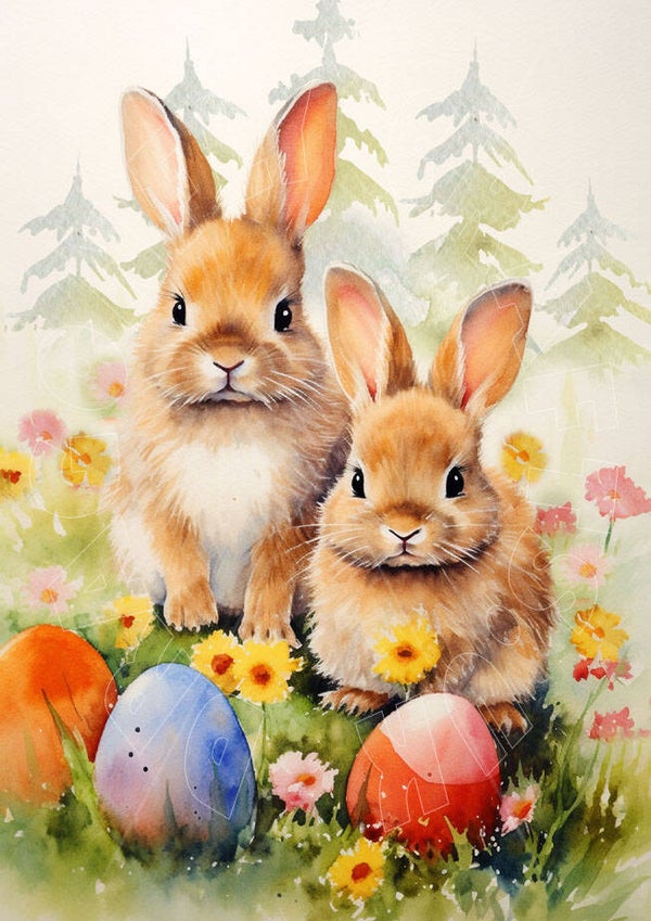 Easter Bunnies 1 Rice Paper