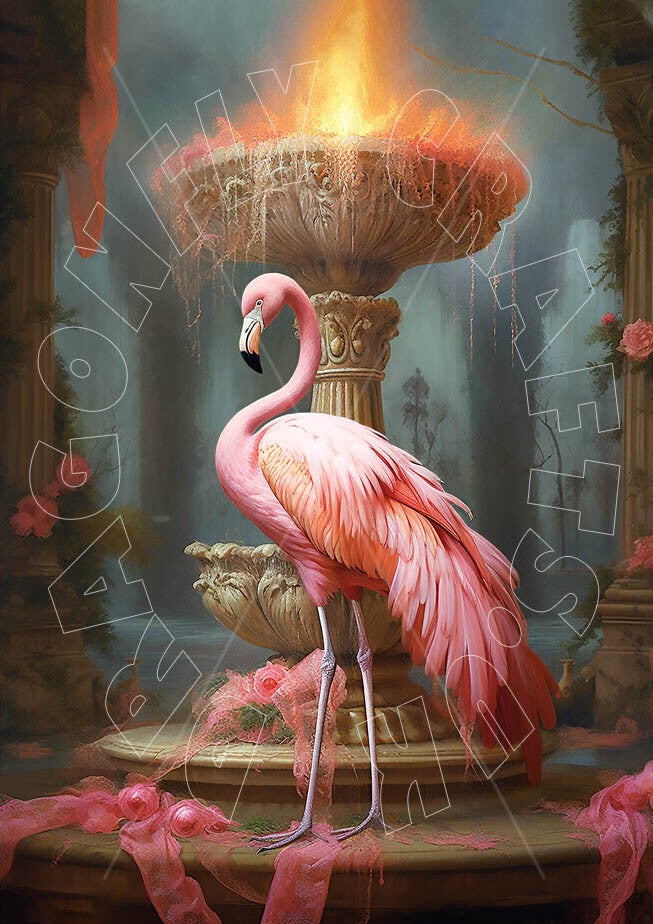 Flamboyant Flamingo 4 Rice Paper