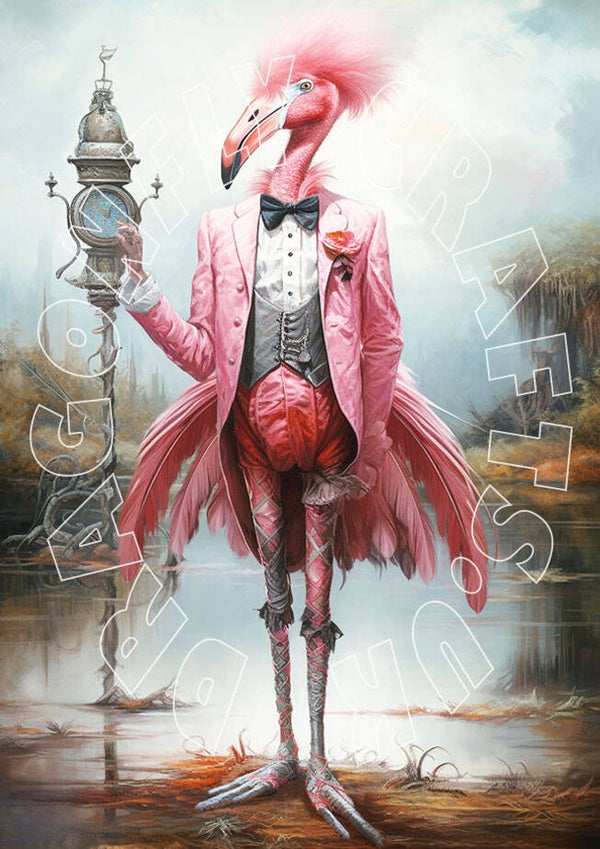 Flamboyant Flamingo 6 Rice Paper