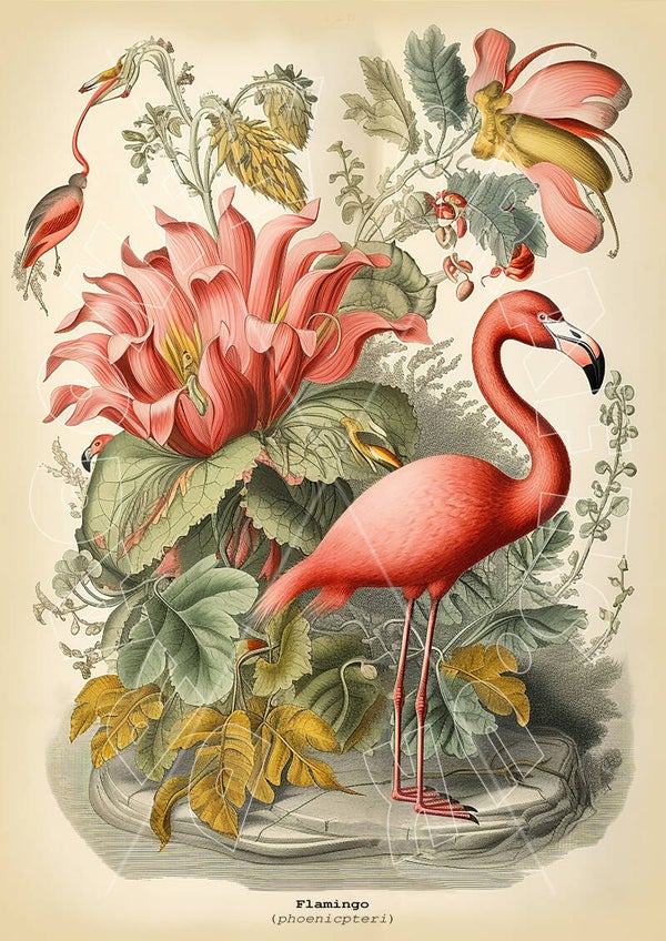 Flamingo Etching Rice Paper