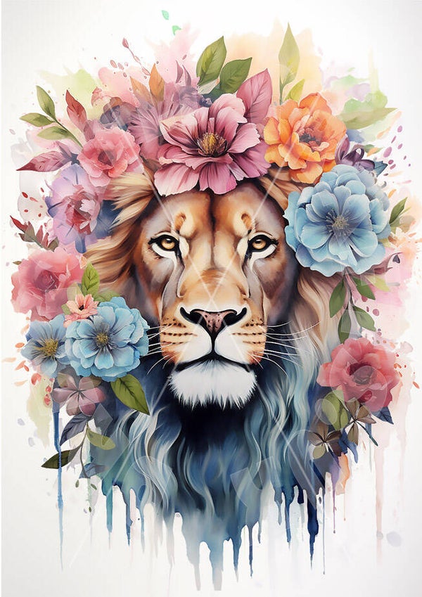 Floral Lion Rice Paper