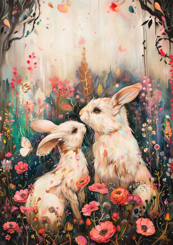 Folkart Bunnies Rice Paper