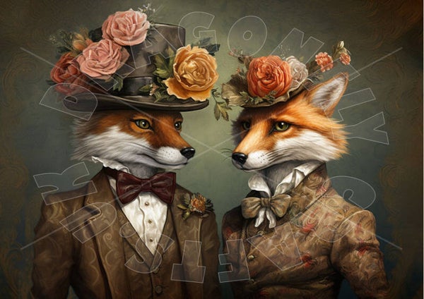 Foxy Couple Rice Paper
