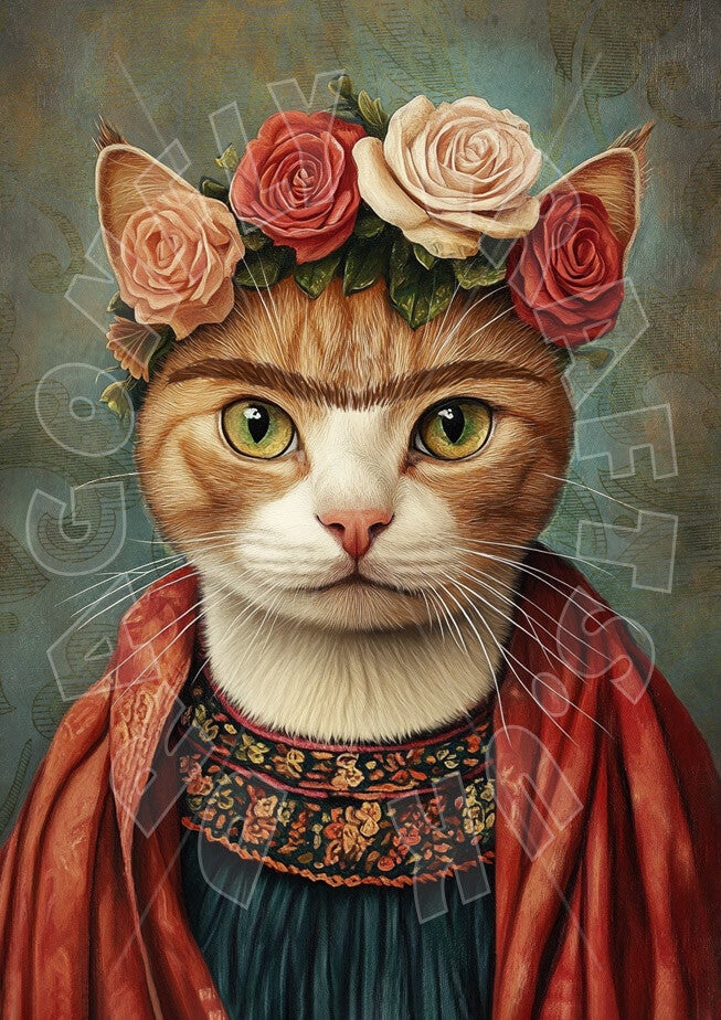 Frida Feline 1 Rice Paper