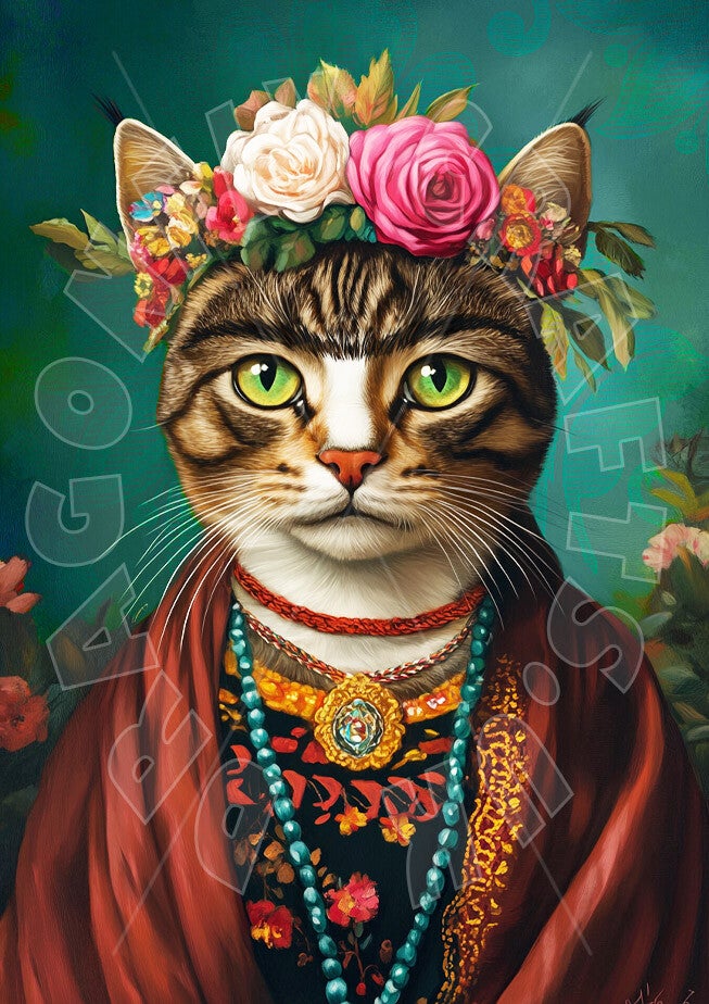 Frida Feline 3 Rice Paper