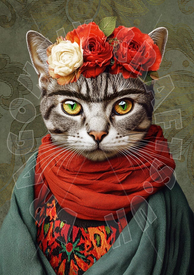Frida Feline 4 Rice Paper