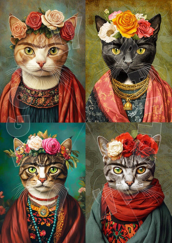 Frida Feline Multi Rice Paper