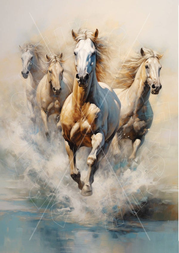 Galloping Horses 1 Rice Paper