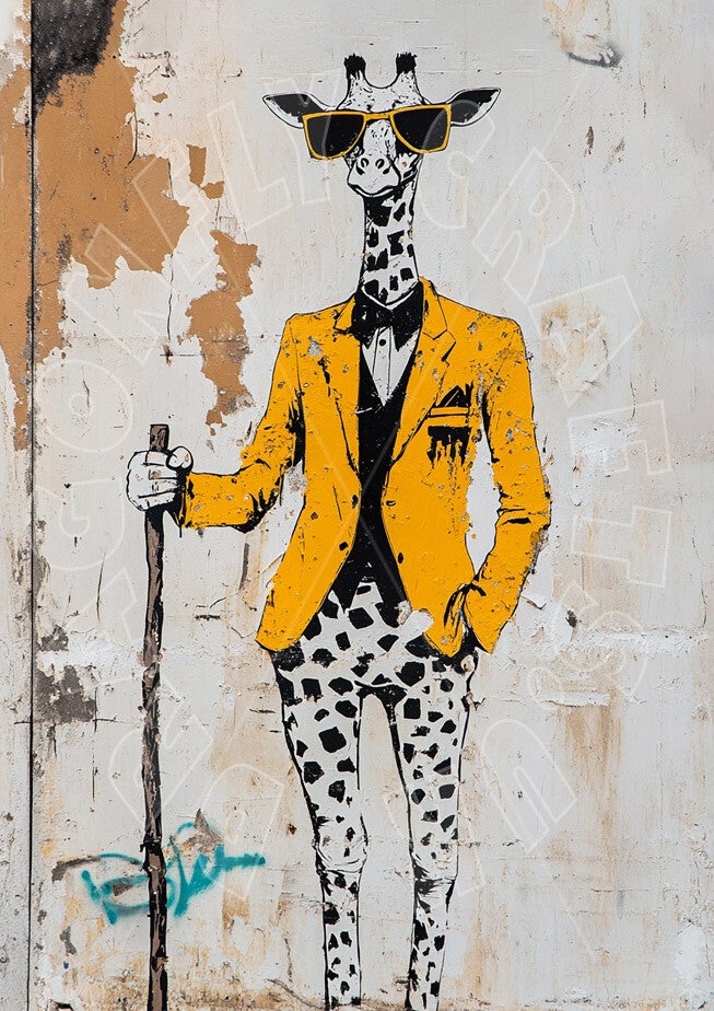 Giraffe Graffiti Rice Paper