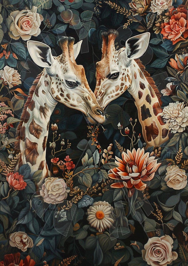 Giraffe Kisses 1 Rice Paper