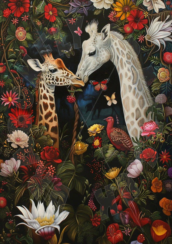 Giraffe Kisses 2 Rice Paper