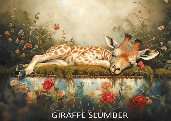 Giraffe Slumber Rice Paper