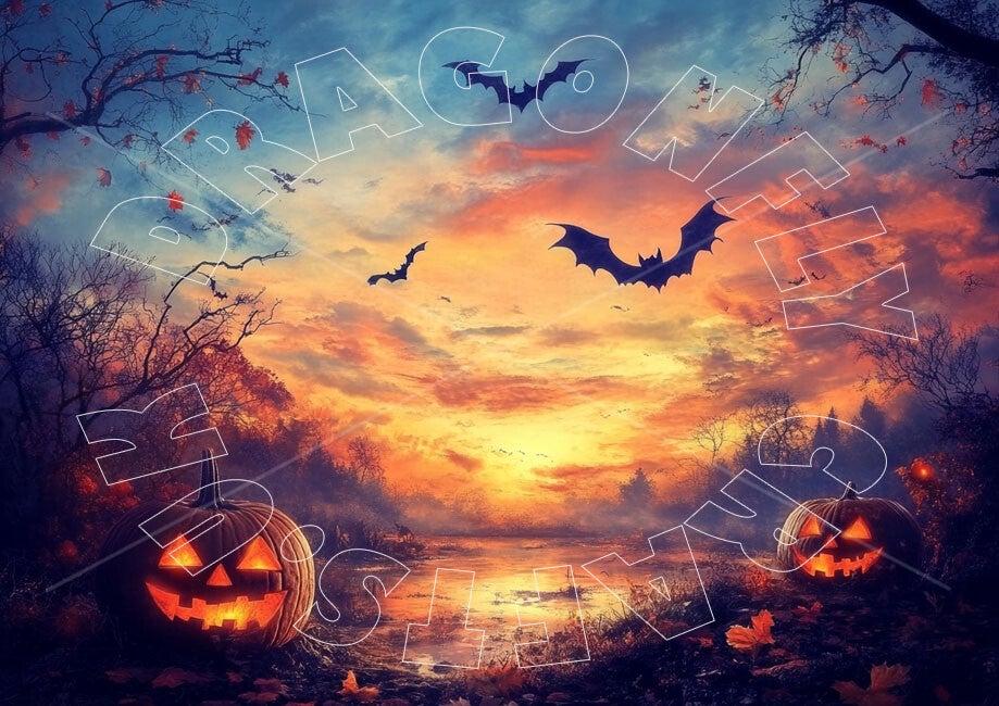 Halloween Sunset Rice Paper