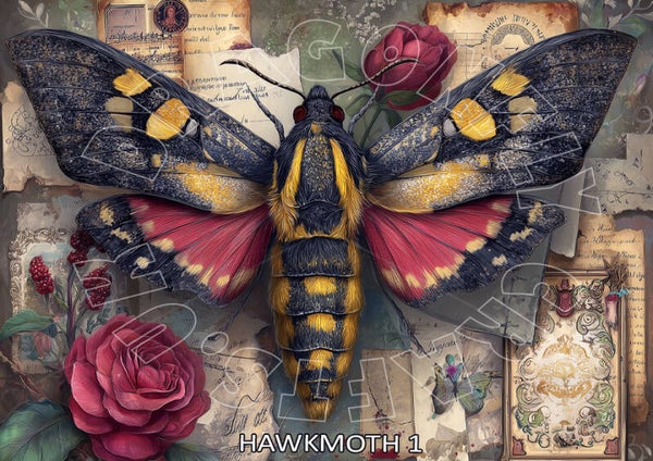 Hawk Moth 1 Rice Paper