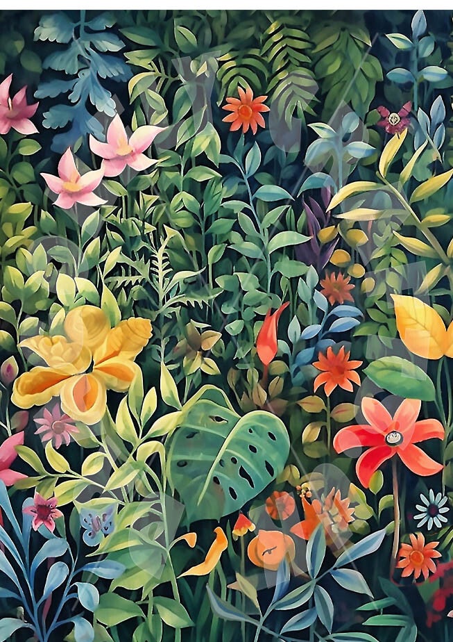 Jungle Foliage 2 Portrait Rice Paper