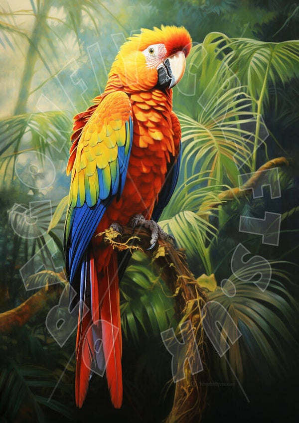 Jungle Parrots 3 Rice Paper