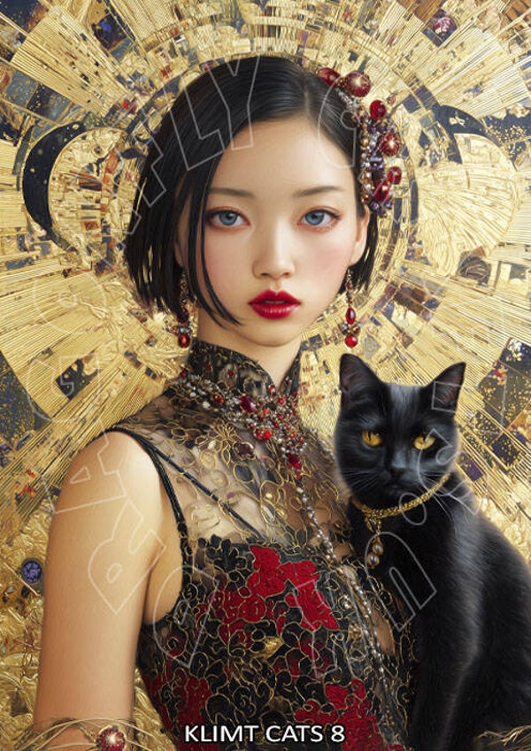 Klimt Cats 8 Rice Paper