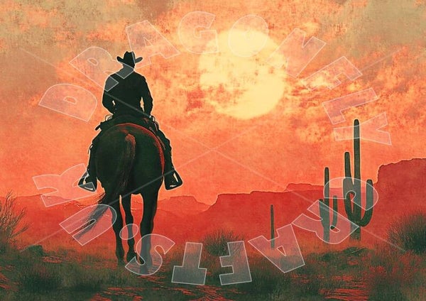 Lone Cowboy 1 Rice Paper