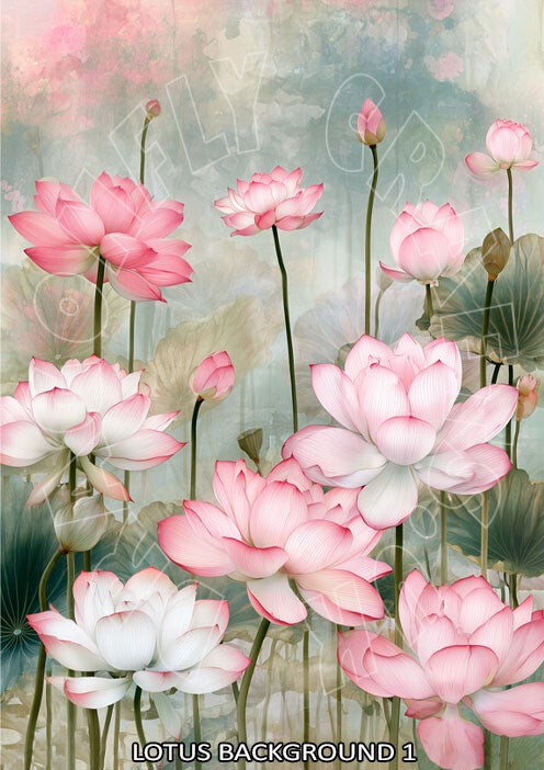 Lotus Background 1 Rice Paper