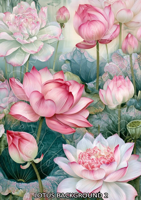 Lotus Background 2 Rice Paper