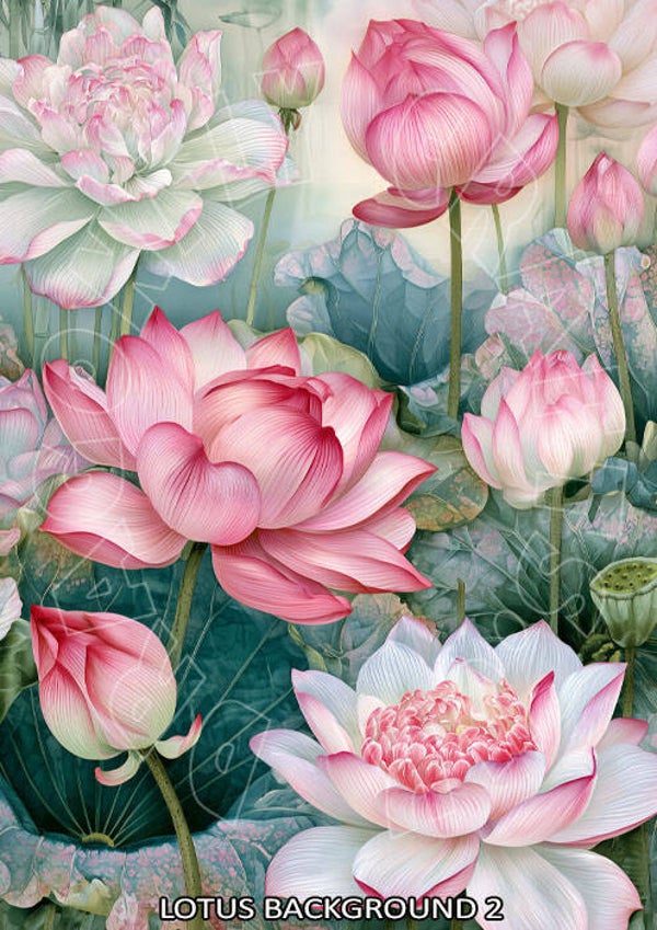 Lotus Background 2 Rice Paper