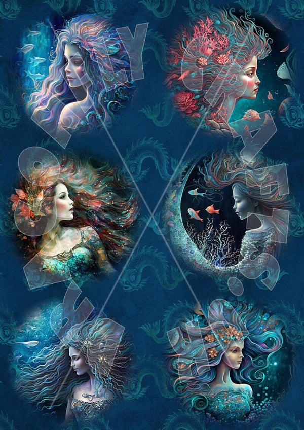 Mermaids 3 Multi Rice Paper