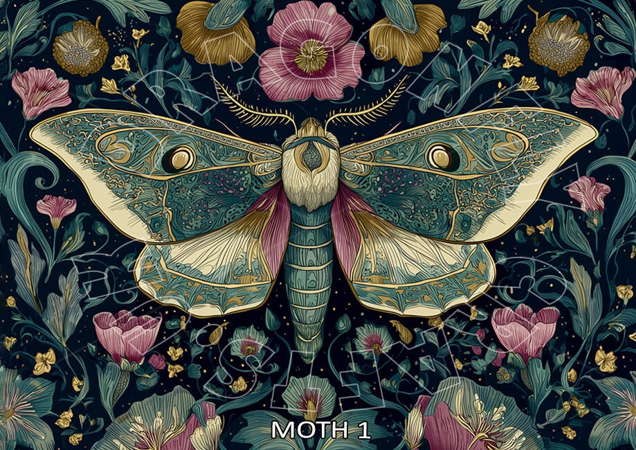 Floral Moths 1 Rice Paper