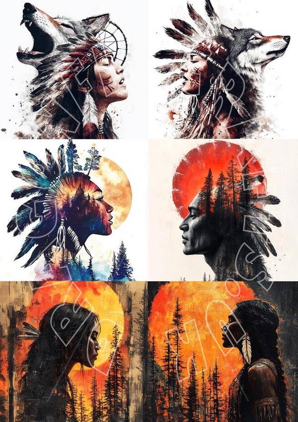 Native American 1 Multi Rice Paper