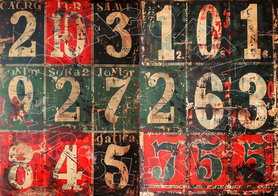 Number Background 4 Rice Paper