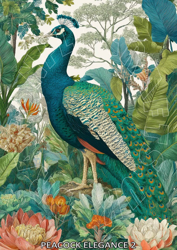 Peacock Elegance 2 Rice Paper
