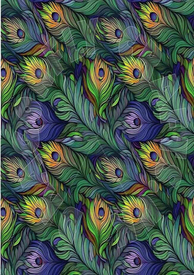 Peacock Seamless Background Rice Paper