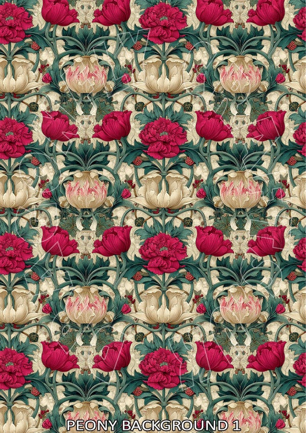 Peony Background 1 Rice Paper