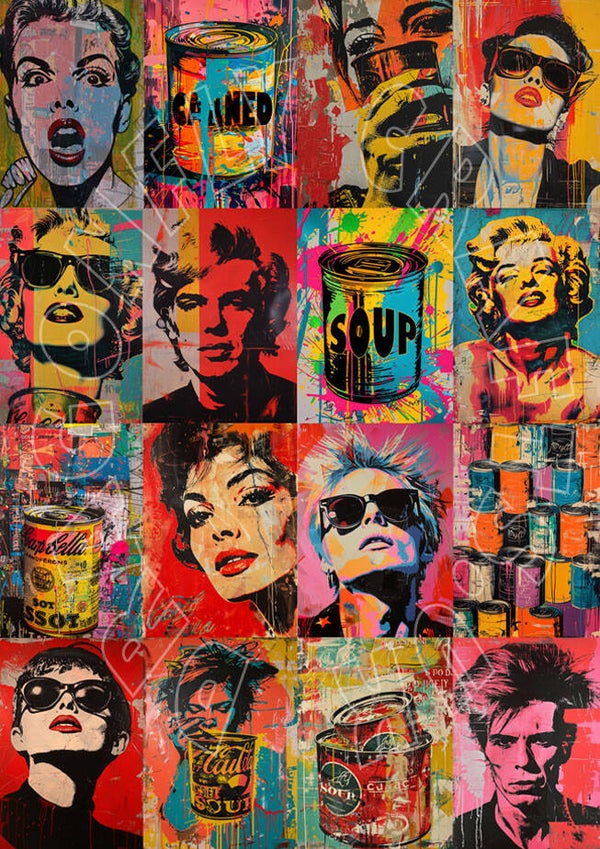 Pop Art Collage Poster Rice Paper