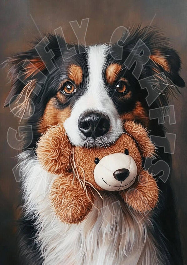 Pup With Teddy 1 Rice Paper