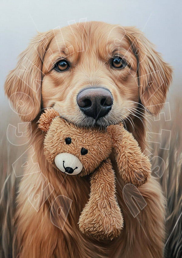 Pup With Teddy 2 Rice Paper