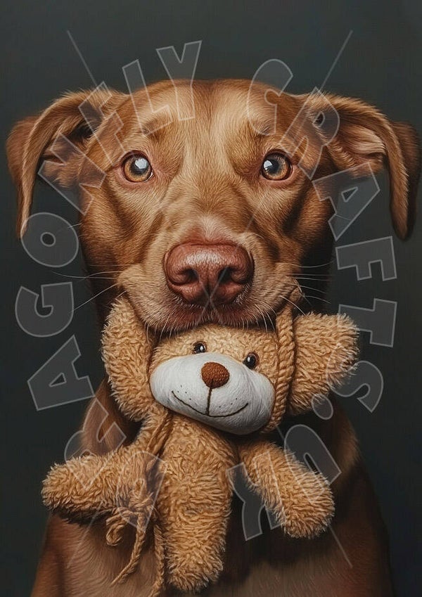 Pup With Teddy 4 Rice Paper
