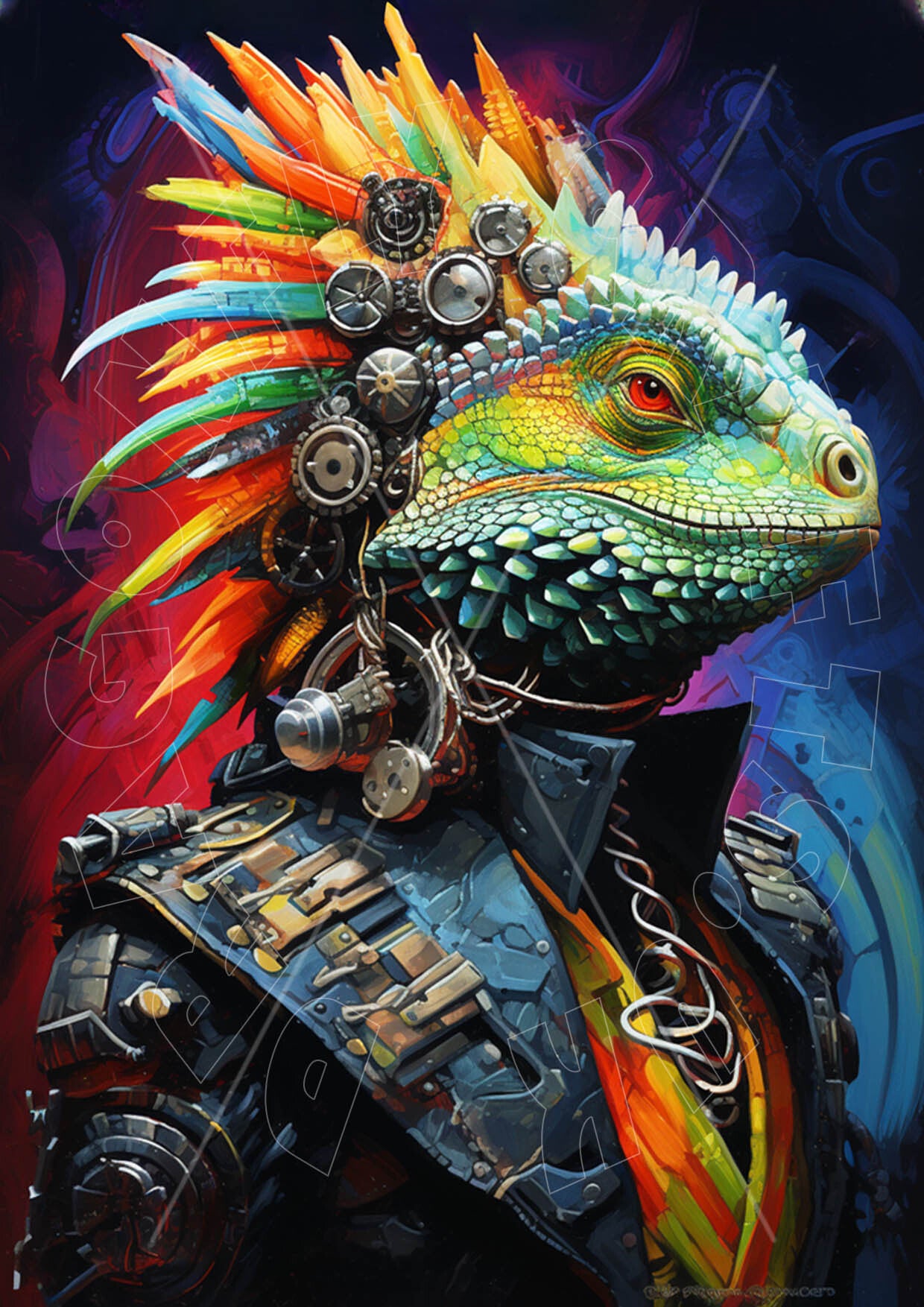 Rainbow Iguana 1 Rice Paper