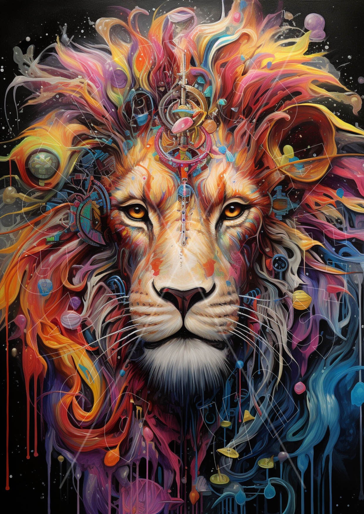 Rainbow Lion 1 Rice Paper