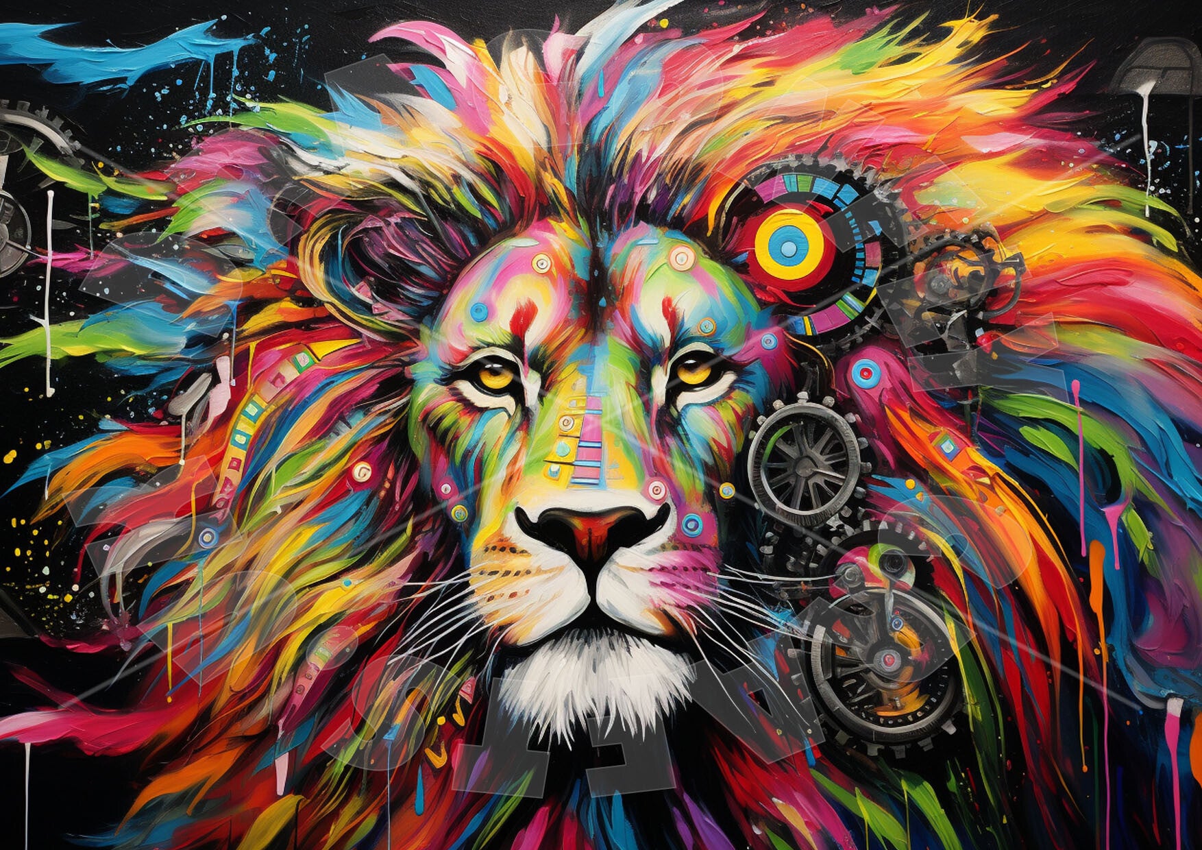 Rainbow Lion 2 Rice Paper