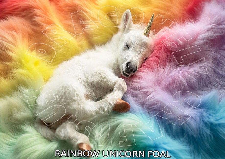 Rainbow Unicorn Foal Rice Paper