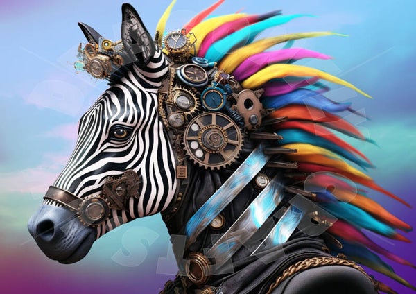 Rainbow Zebra 1 Rice Paper