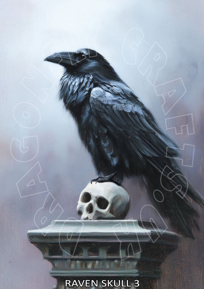 Raven Skull 3 Rice Paper