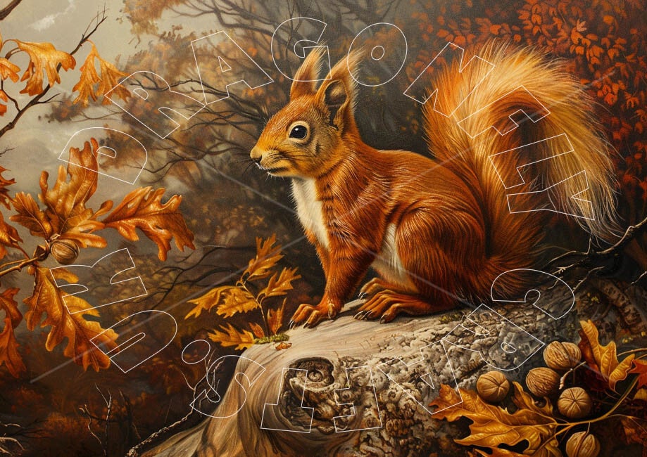 Red Squirrel 1 Rice Paper