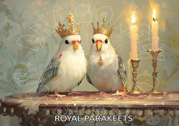 Royal Parakeets Rice Paper