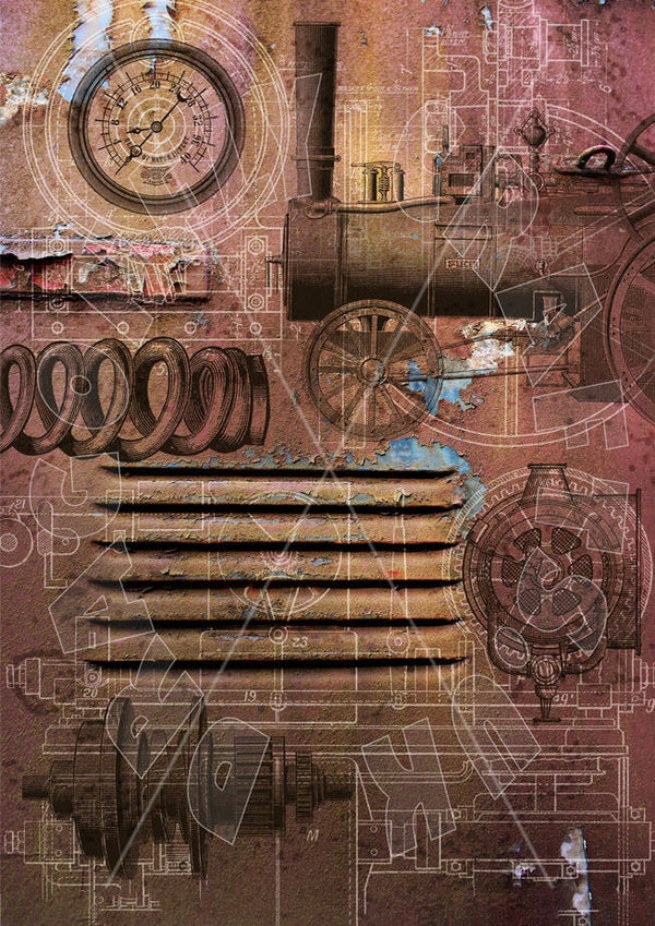 Rusty Loco Elements Rice Paper