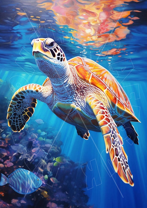 Sea Turtle 1 Rice Paper