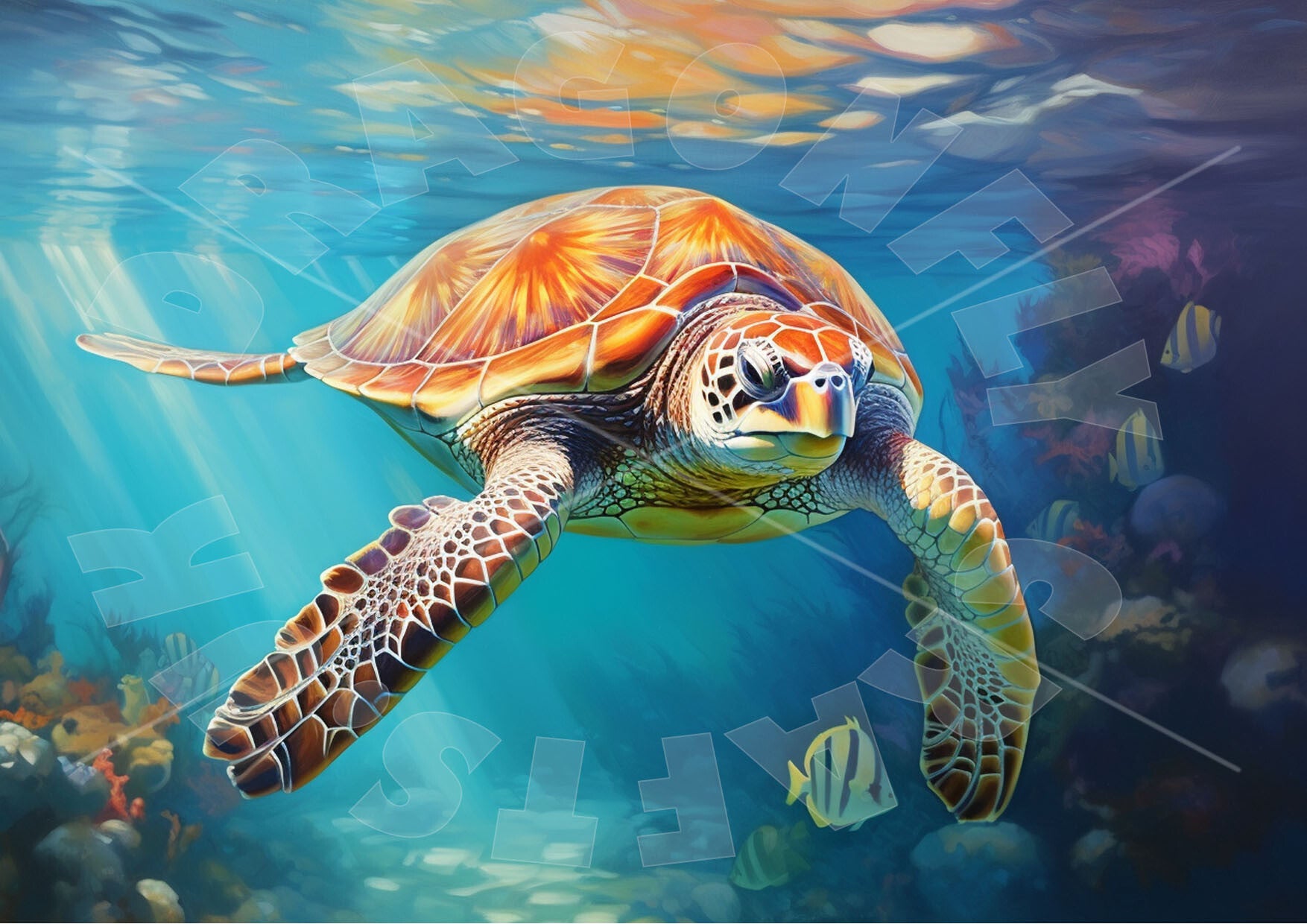 Sea Turtle 2 Rice Paper