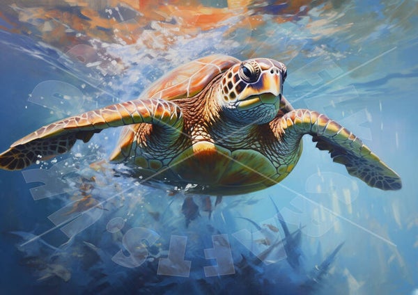 Sea Turtle 3 Rice Paper
