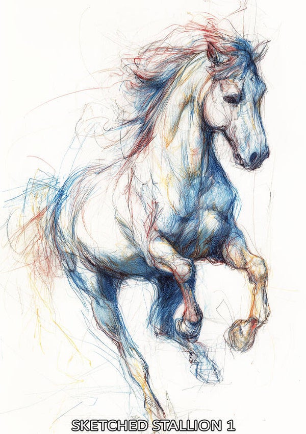 Sketched Stallion 1 Rice Paper