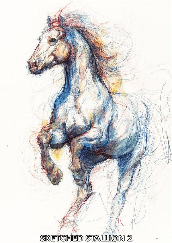 Sketched Stallion 2 Rice Paper